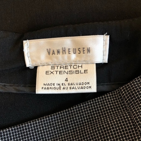 VAN HEUSEN Skirt Women's Size US4 Black Stretch Extensible Solid Grid Print - Picture 6 of 9